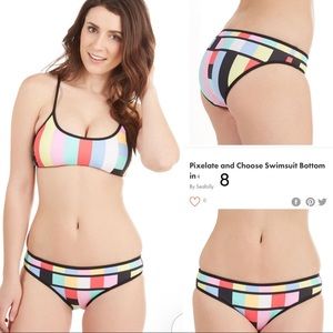 Seafolly Pixelate Bikini Bottoms sz M/8 NWT